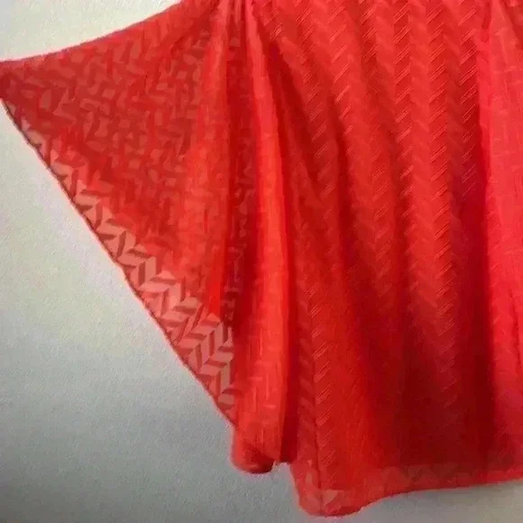 VINCE CAMUTO- NWT Orange Citrus Splash Ruffled Sleeves Blouse Sz Small - Picture 10 of 15